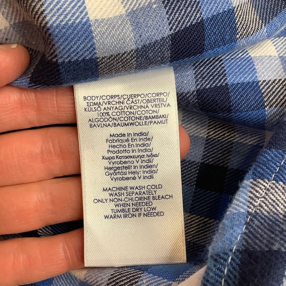 CHAPS Blue Plaid Flannel Button Down Shirt Size XL - Picture 14 of 16